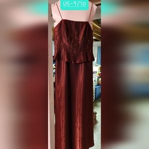 Shiny Brown, Laced Back Dress